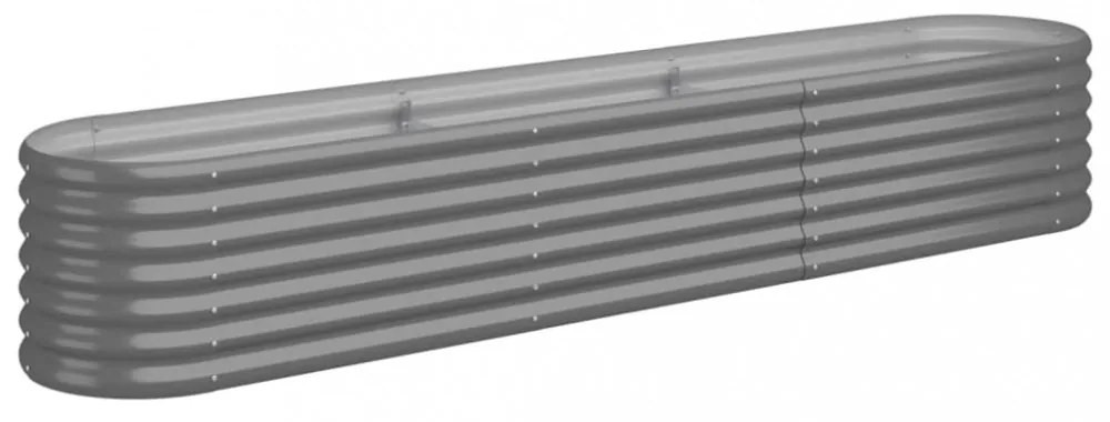 szürke horganyzott acél kerti magaságyás 224x40x36 cm