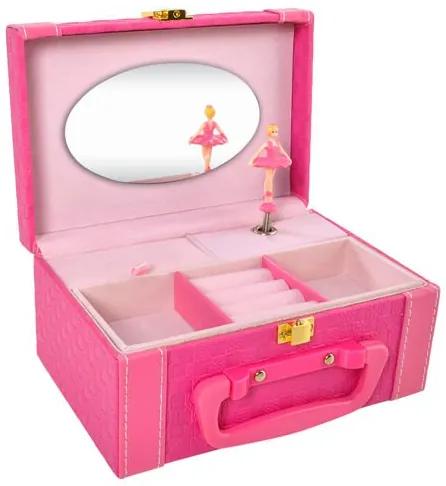 ISO Ékszerdoboz játékdoboz balerinával, rózsaszín, 8538