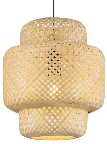 Csillár zsinóron HESTIA 1xE27/60W/230V átm. 30 cm bambusz