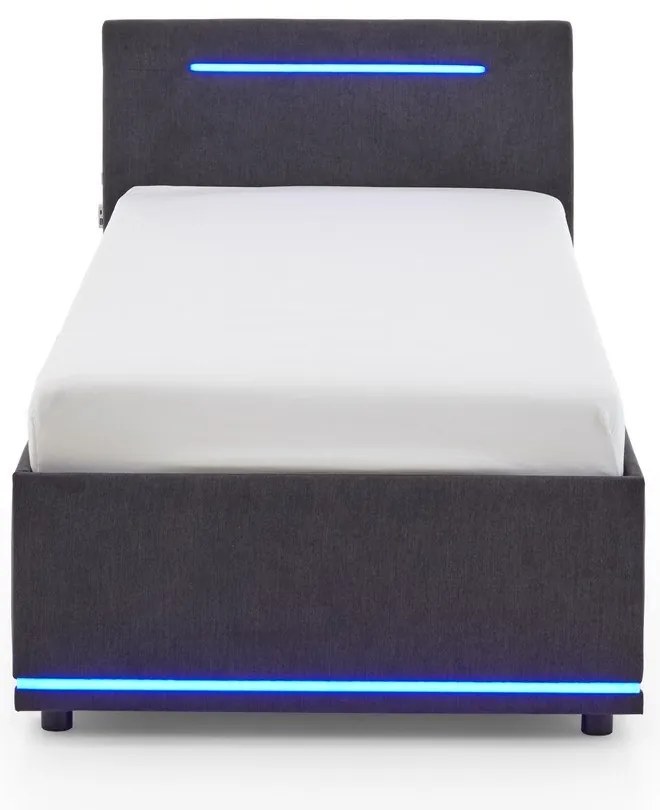 Sötétszürke kárpitozott gyerekágy ágyrács nélkül 90x200 cm Circle – Meise Möbel