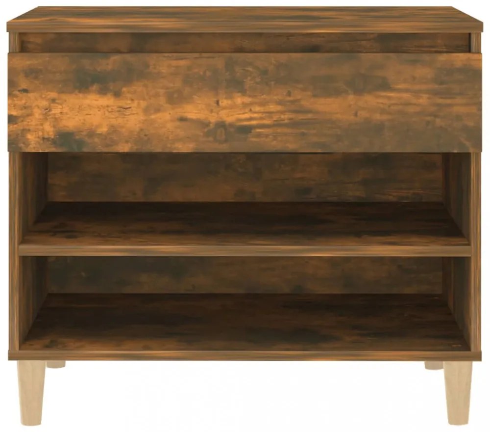 füstös tölgy színű szerelt fa cipősszekrény 70 x 36 x 60 cm