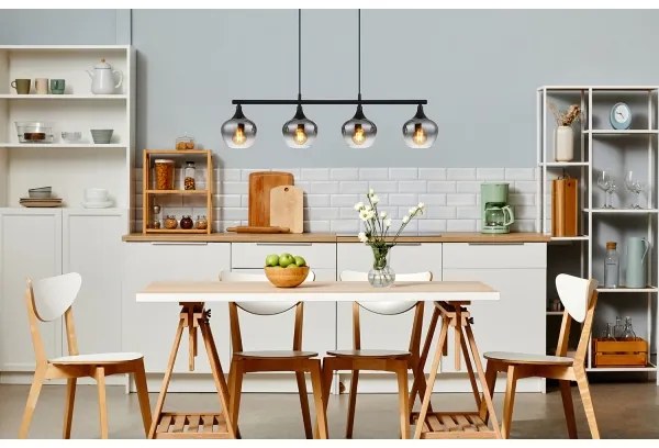 Globo 15548-4H1 - Csillár zsinóron MAXY 4xE27/40W/230V fekete