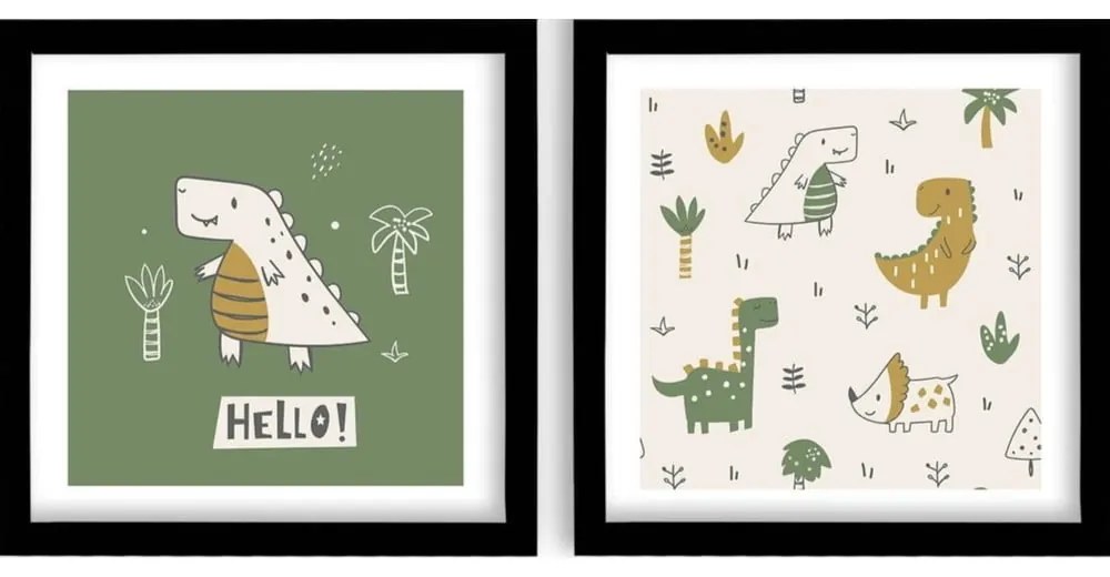 Gyerek kép készlet 2 db-os 33x33 cm Hello – Wallity