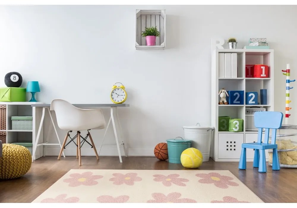 Rózsaszín-elefántcsont színű gyerek szőnyeg 80x150 cm Dazzy Rose – FD