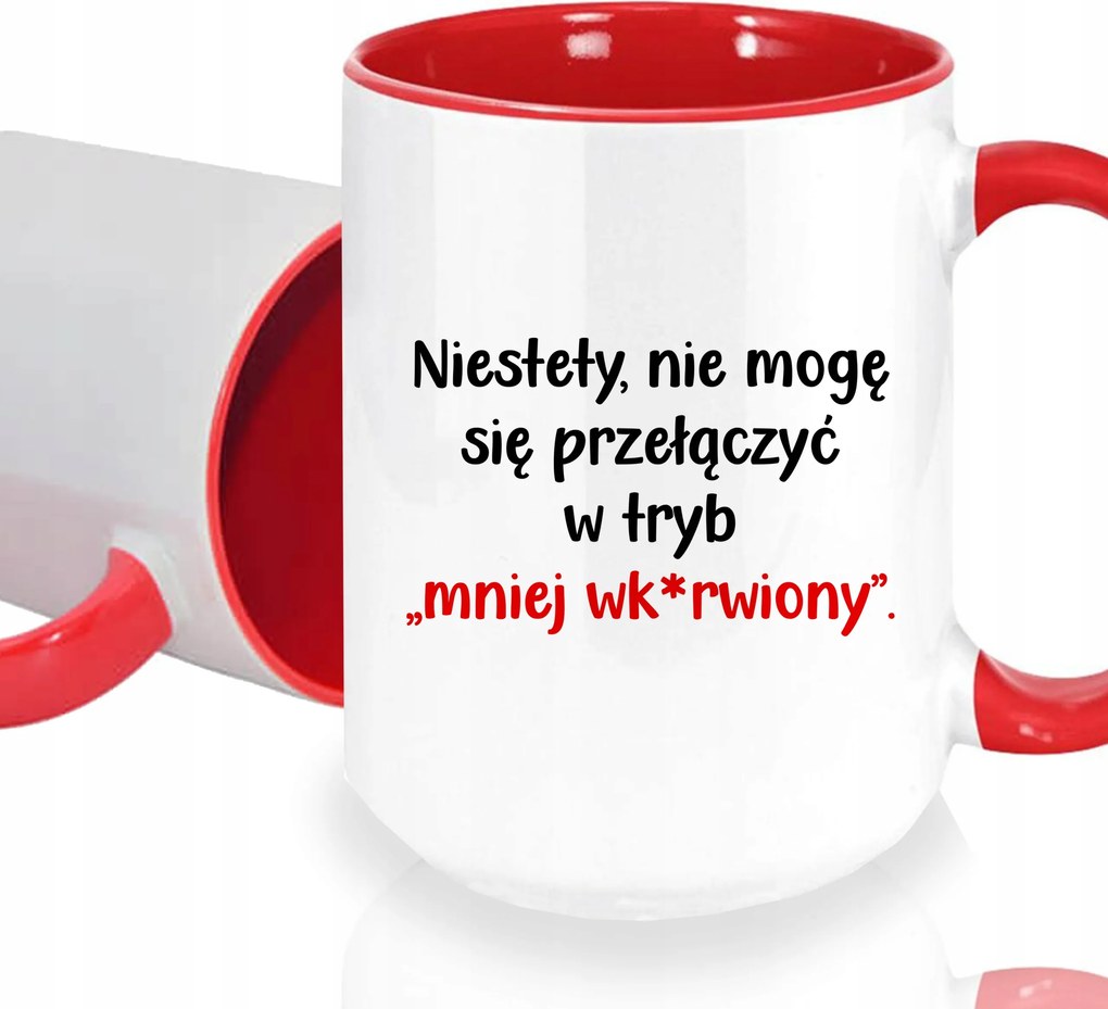 Bögre Fehér XXL Beltéri Piros Nagy Kerámia Ajándék Kevesebb Wk*vörös