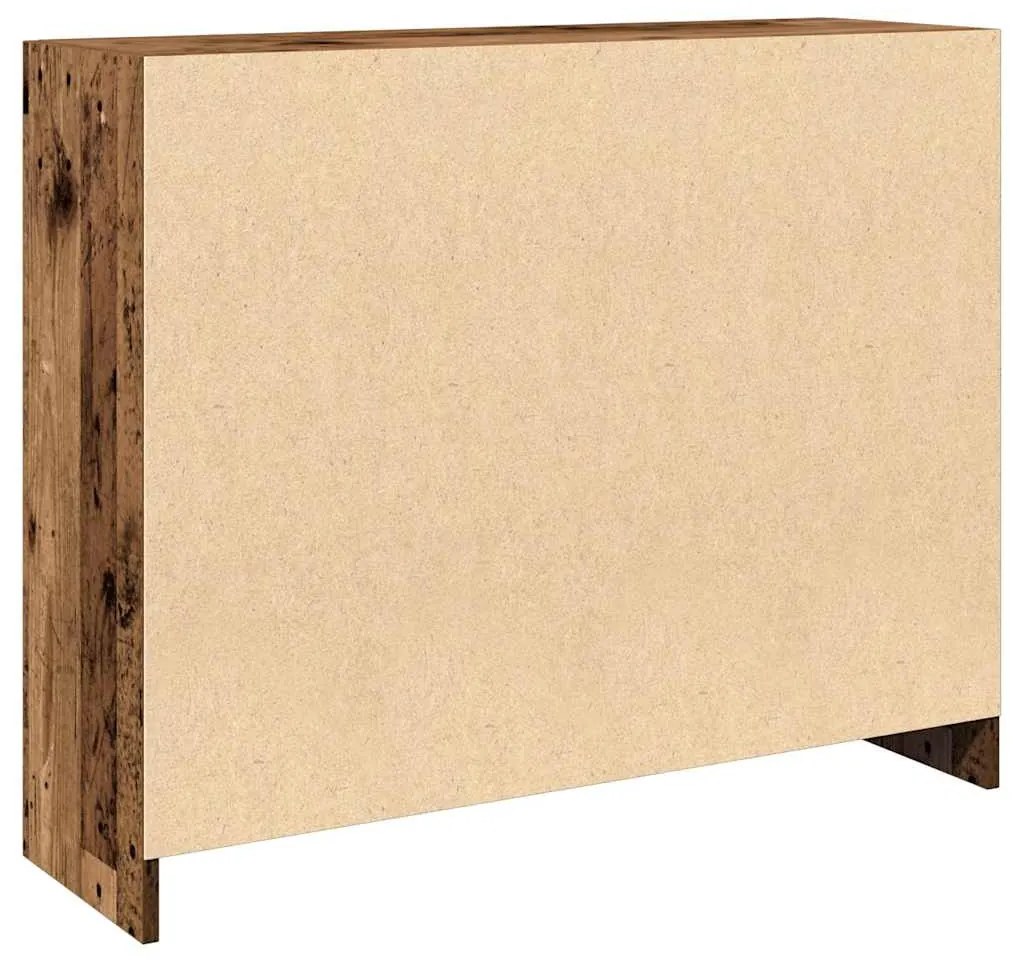 antik fa színű szerelt fa tálalószekrény 91x28x75 cm