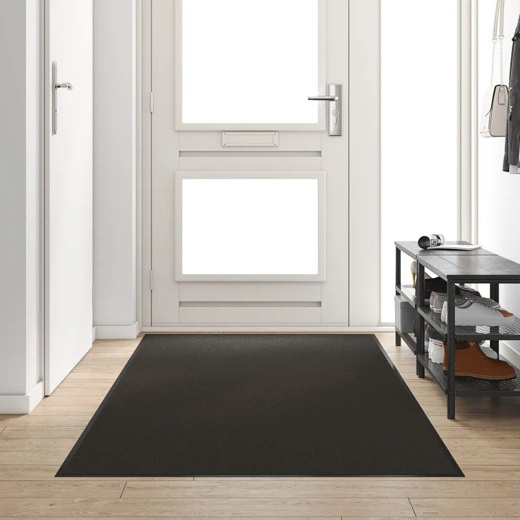 Ajtószőnyeg Fekete 120 x 250 cm Poliamid és PVC