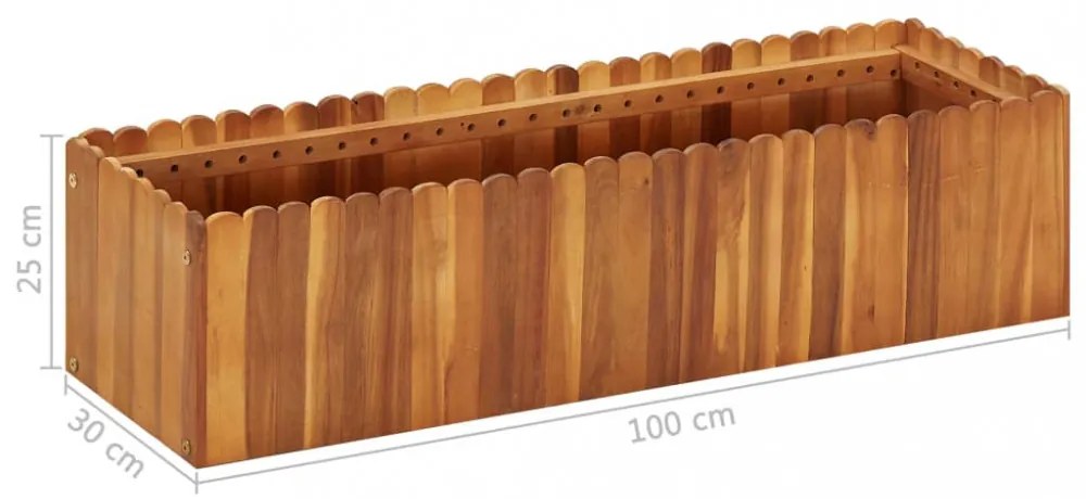 tömör akácfa kerti magaságyás 100 x 30 x 25 cm