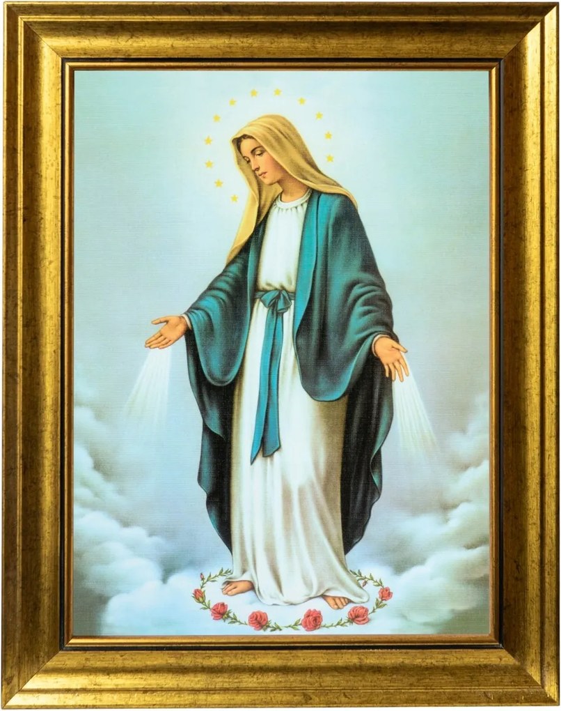 Szeplőtelen Szűzanya Szakrális Kép Arany Díszített Keretben 30X40