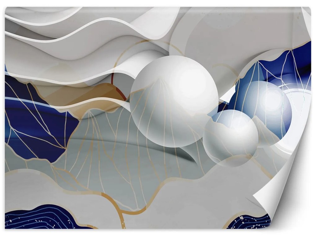 Gario Fotótapéta Absztrakt hullámok és gömbök Anyag: Vlies, Méret: 400 x 280 cm