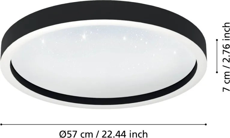 EGLO 900412 MONTEMORELOS-Z Kerek Mennyezeti Lámpa Fehér, Fekete LED IP20