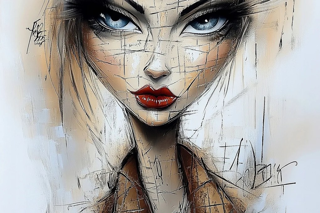 Canvas Vászonkép Modern Portré Nő Vázlat Modern Art 120x80