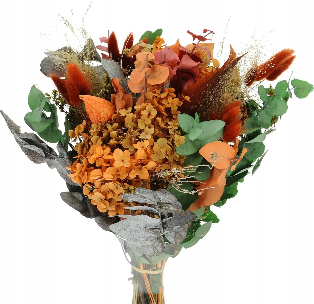 Szárított virágokból készült csokor vázába és őszi ajándéknak száraz csokor