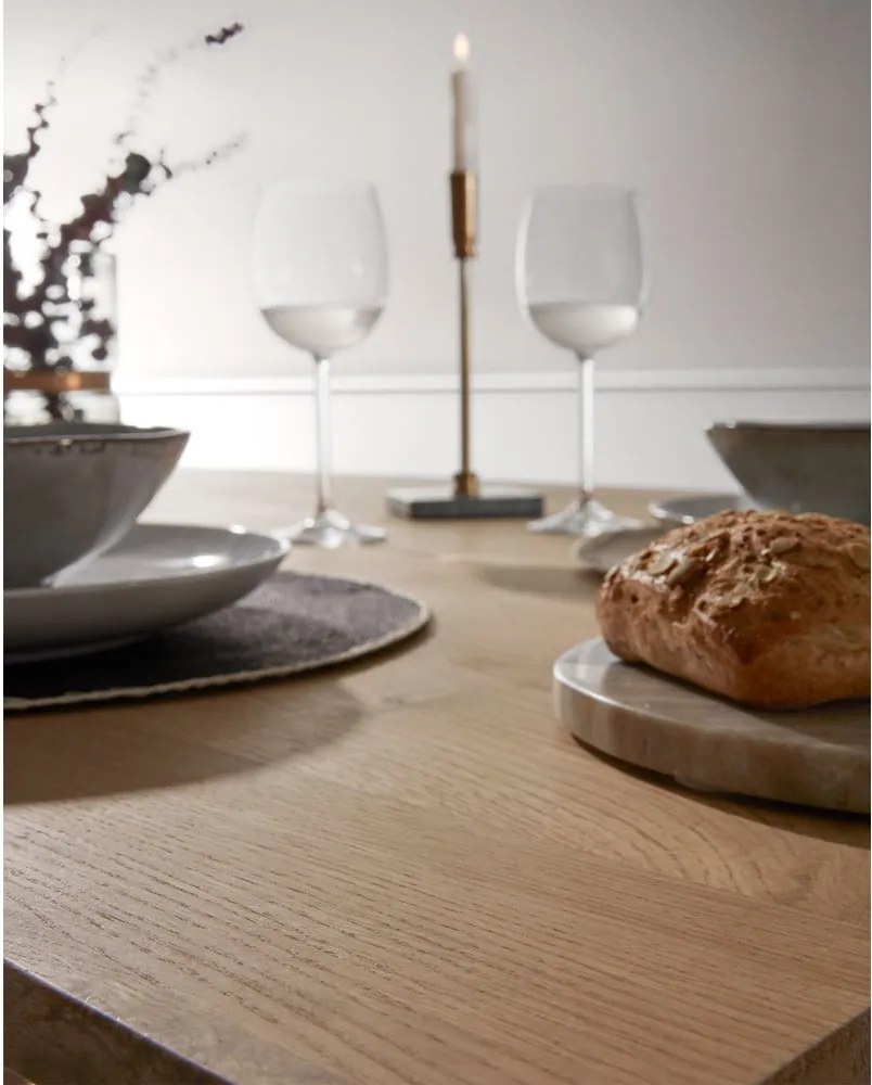 Étkezőasztal tölgyfa dekoros asztallappal 100x200 cm Armande – Kave Home