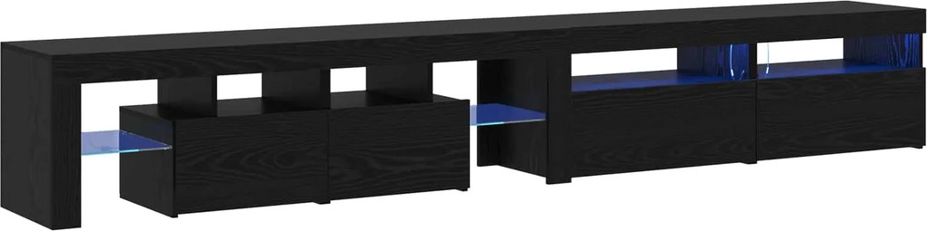 vidaXL TV szekrény 3 pcs Fekete tölgy 260 x 37 x 40 cm Faanyag
