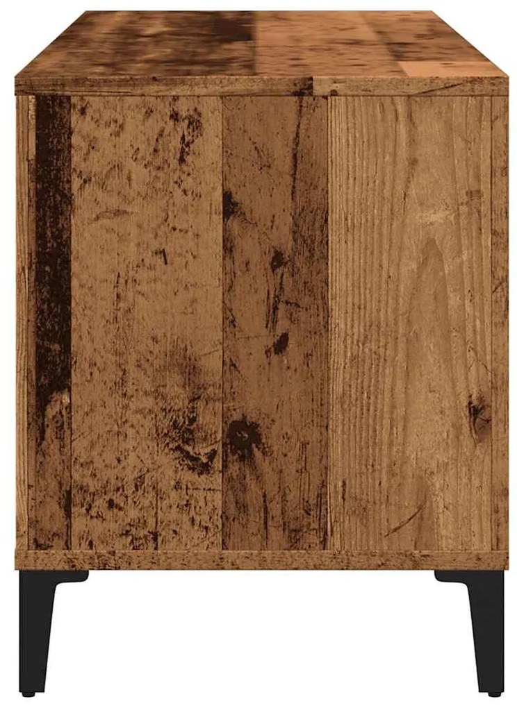 antik fa színű szerelt fa hanglemezszekrény 100 x 38 x 48 cm