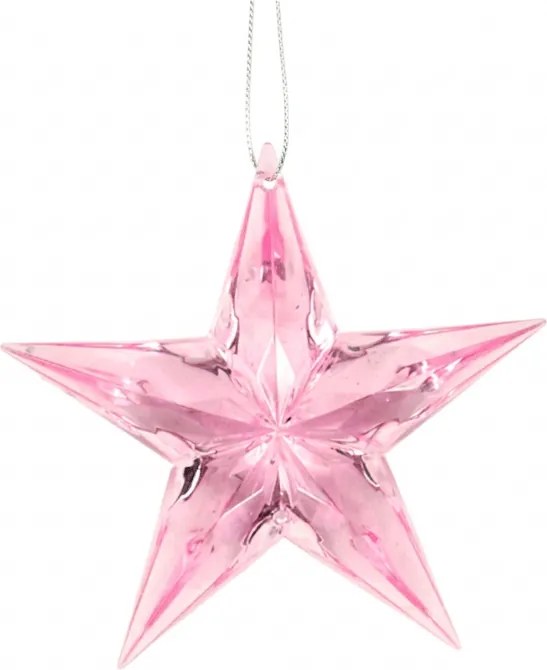 Karácsonyi dísz DIAMOND STAR 9 cm, rózsaszín