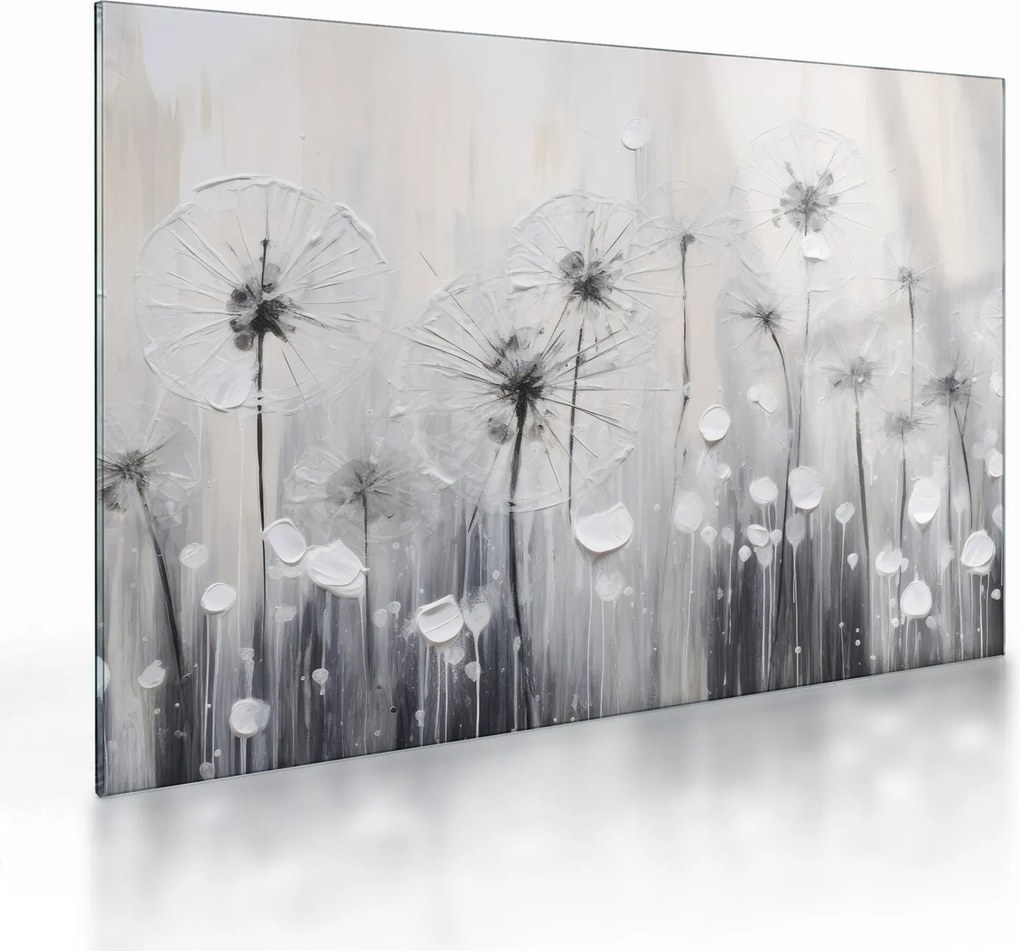 Üveg kép - Pitypang, festés (70x50 cm)