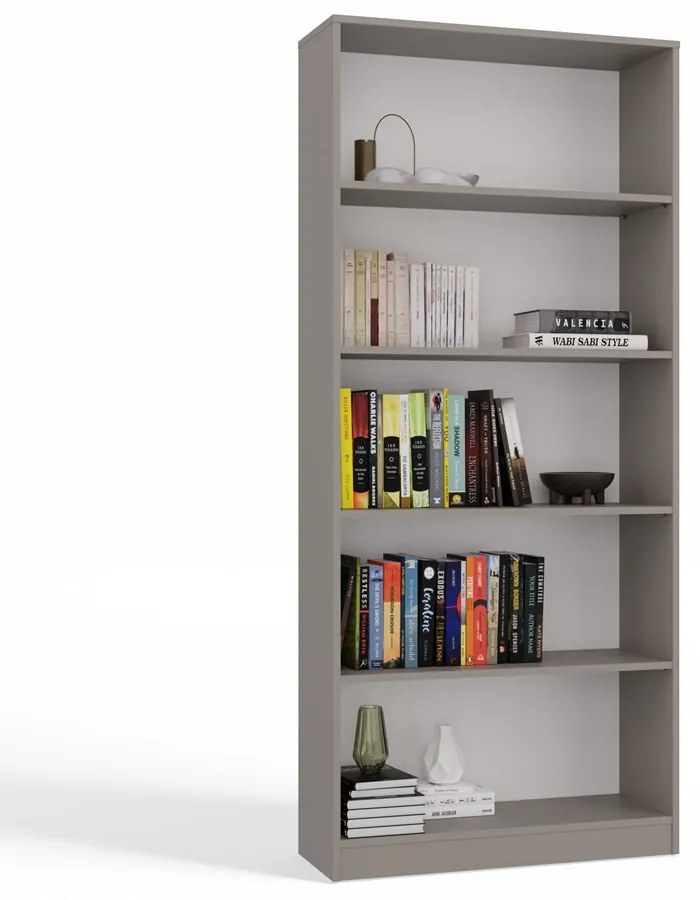 Faenza R80 polcos szekrény, könyvtartó, 80x182x30 cm, agyag színű