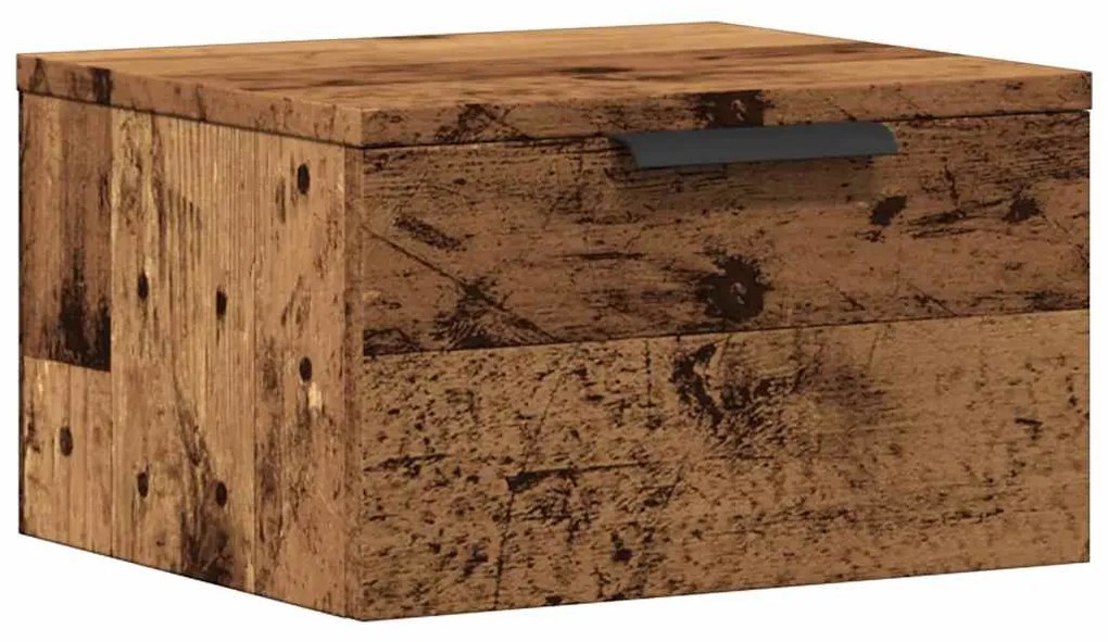 Antik fa színű falra szerelhető éjjeliszekrény 34 x 30 x 20 cm