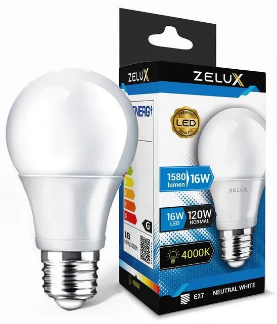 Zelux Led Globe A70 16W E27 4000K Gömb izzó