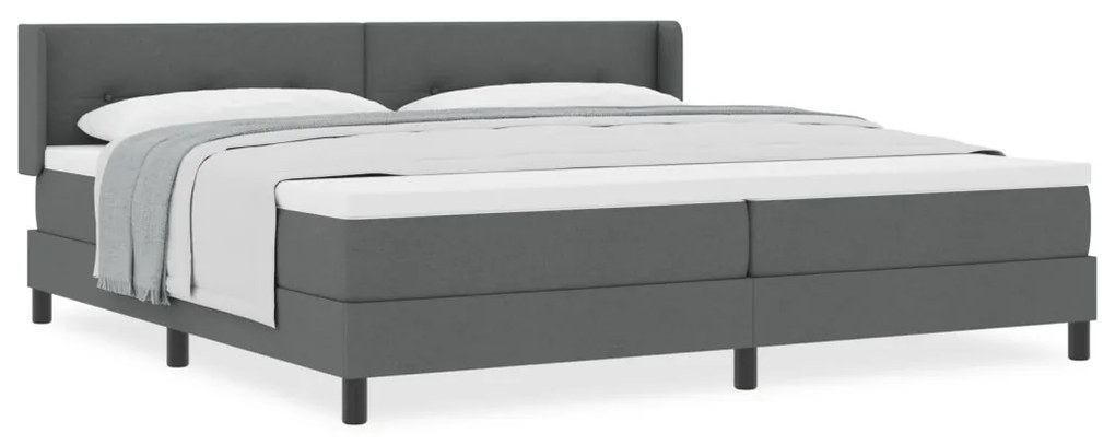 Sötétszürke Boxspring Ágy, 200x200 cm, Anyag