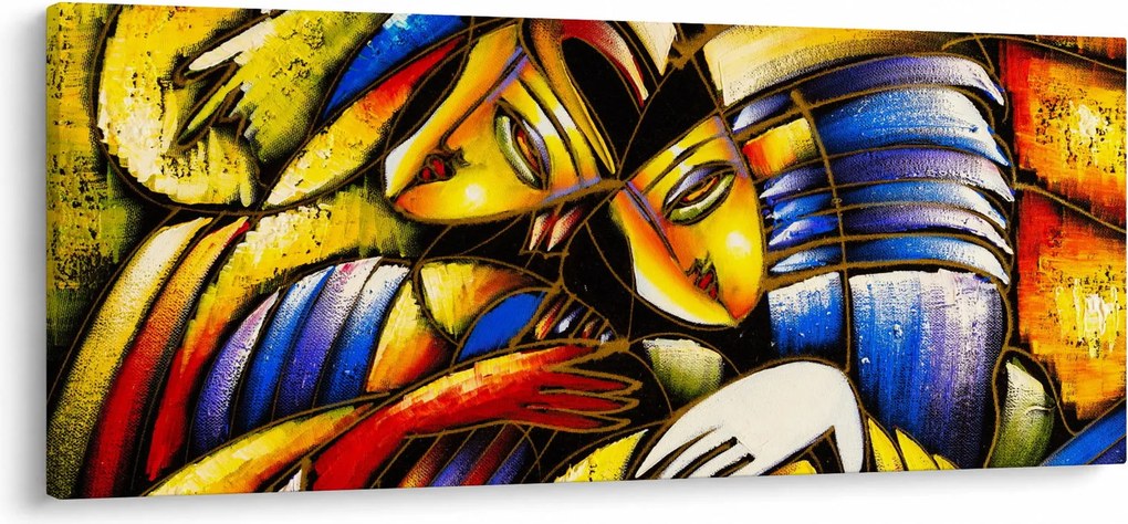 Kép - olajfestmény, szerelmesek (120x50 cm)