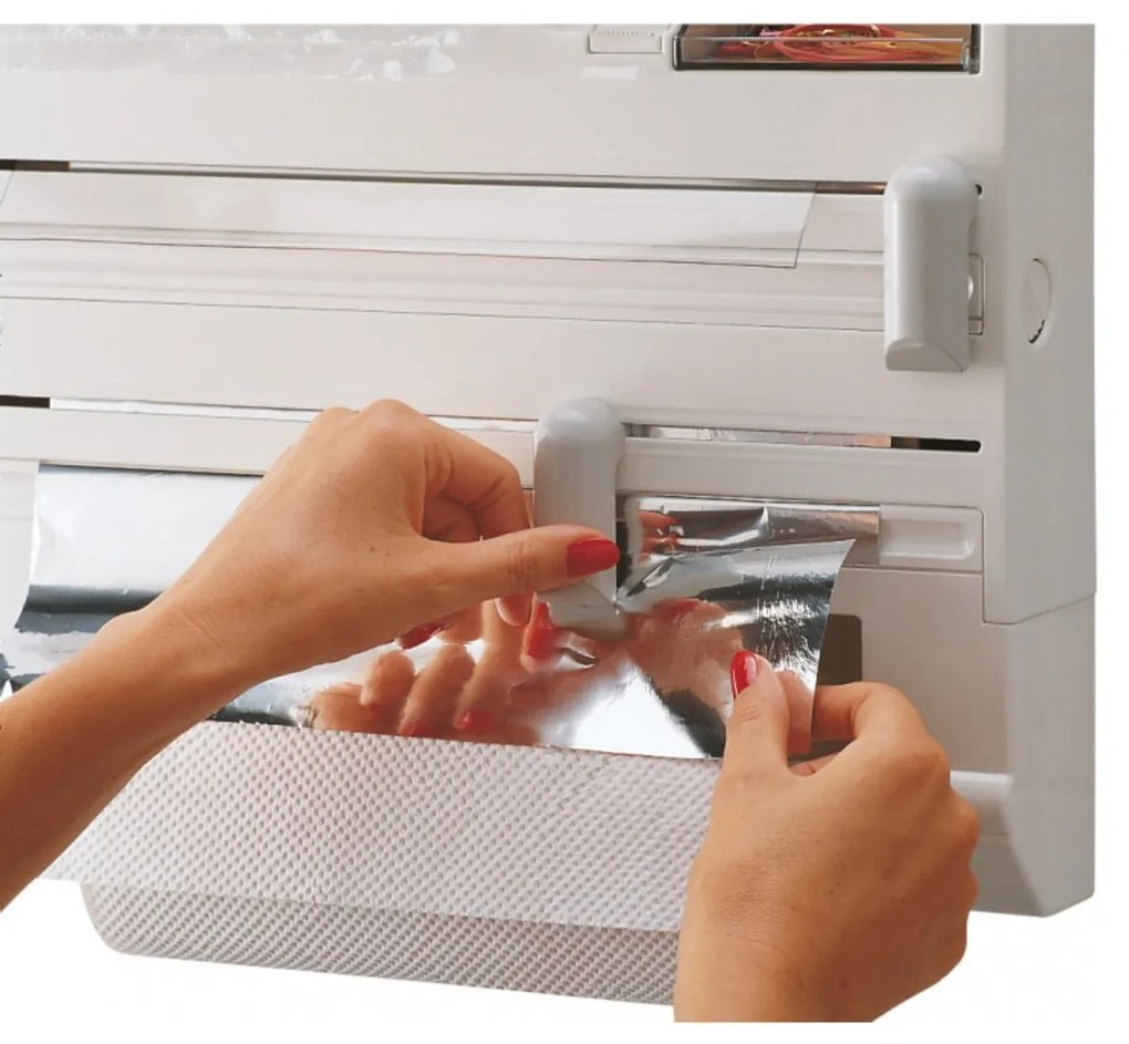 Papírtekercsek / alumínium fólia / műanyag fólia támogatása, Leifheit, Parat Plus, műanyag, fehér