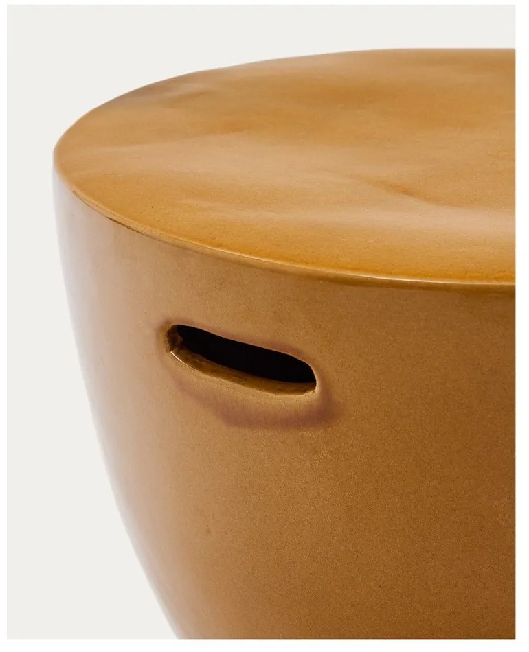 Kerámia kerek kerti tárolóasztal ø 46 cm Mesquida – Kave Home