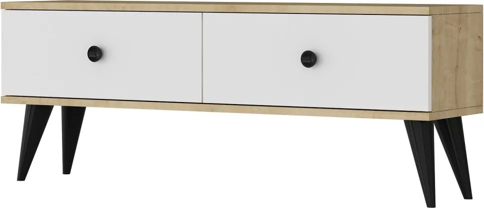 Mona TV-állvány, zafír tölgy-fehér, 120 cm