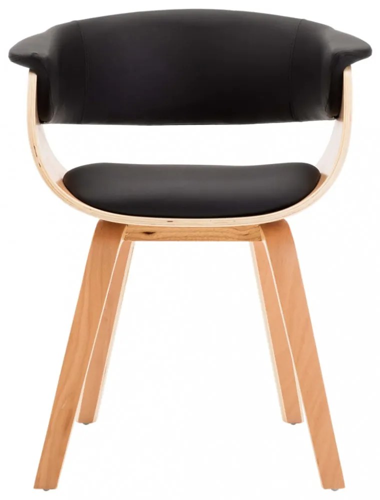 vidaXL 2 db fekete hajlított fa és műbőr étkezőszék