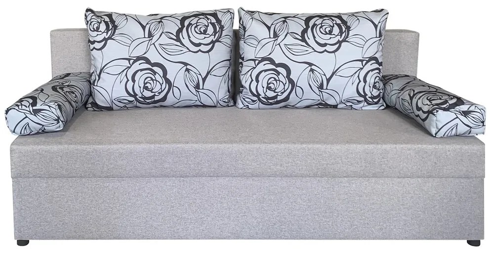 Odessa Kihúzható Kanapé 185x85x80 cm, tárolóládával, Grey Flower