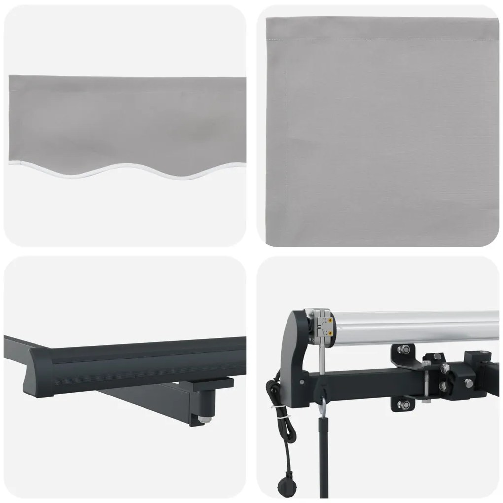Automatikus Behúzható Napernyő Világosszürke 400x350 cm
