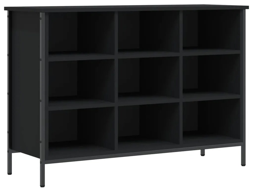 fekete szerelt fa cipőszekrény 100 x 35 x 70 cm