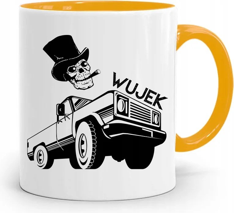 Sárga Bögre Névnapi Ajándék Nagybácsinak fényképes nyomtatással