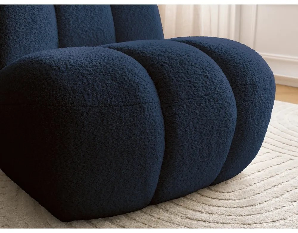 Sötétkék buklé fotel Janissaire – Bobochic Paris