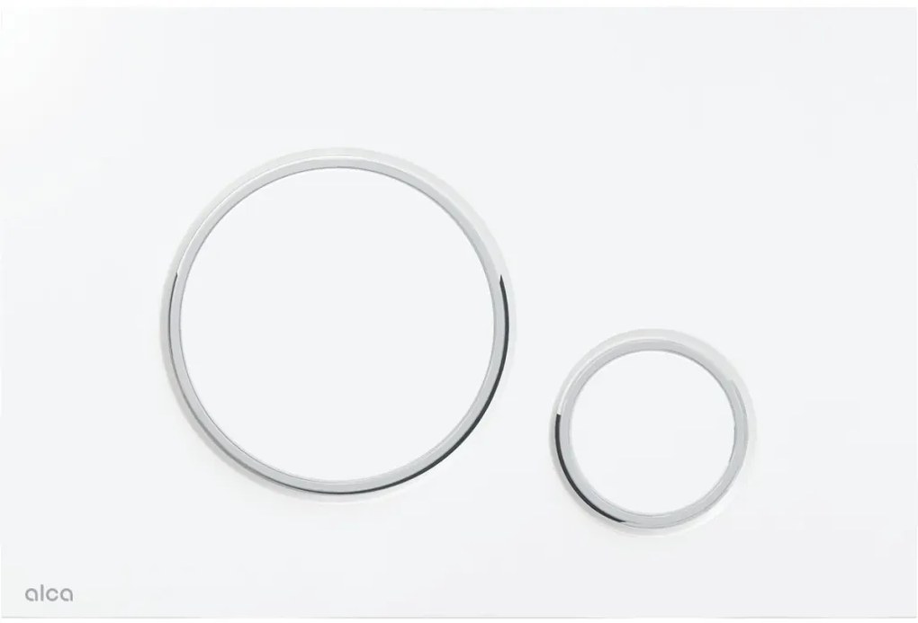 Alcaplast nyomólap - dupla nyomógomb - THIN 7 - FEHÉR-FÉNYES / KRÓM-FÉNYES