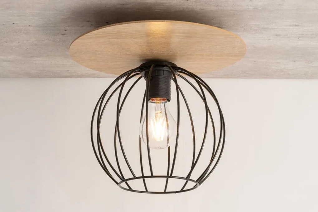 SIGMA LIGHTING 32354 CYBER Vintage Mennyezeti Lámpák Fekete, Tölgy E27 IP20
