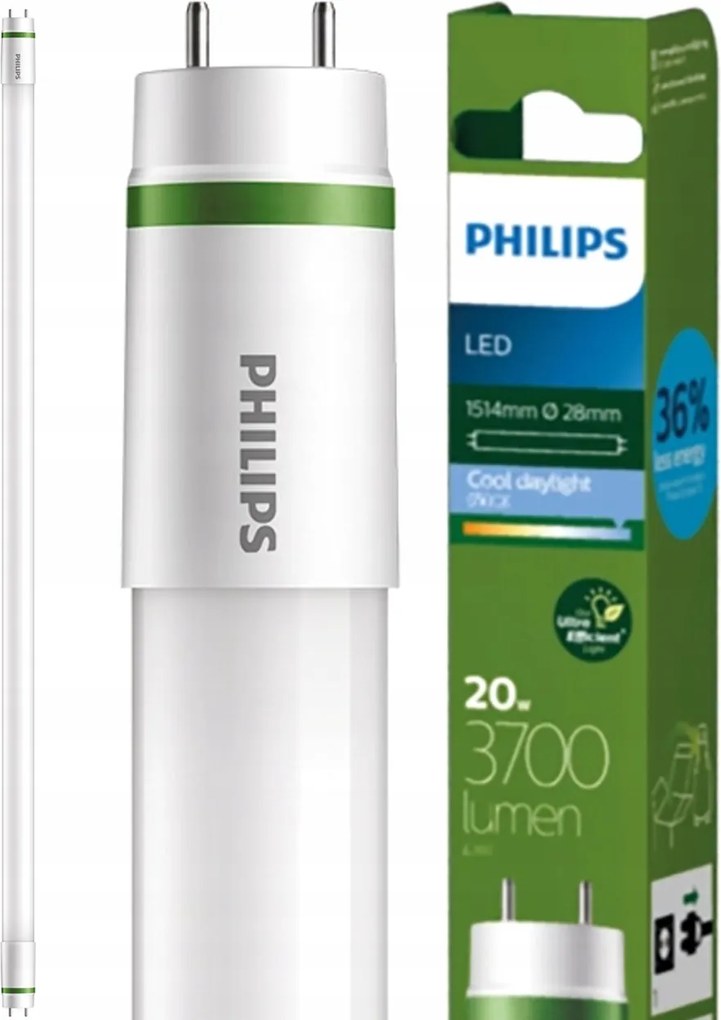 Led fénycső T8 G13 20W 58W 150cm 6500K hideg fehér Ultra 185lm/W Philips