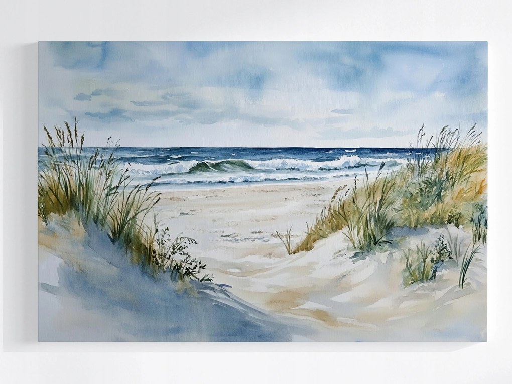 Vászonkép Canvas Tájkép Tengerpart Homok Háborgó Tenger Hullámok 60x40