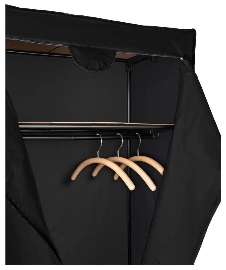 Fekete szövet tárolószekrény, 160 x 50 x 75 cm - Wenko