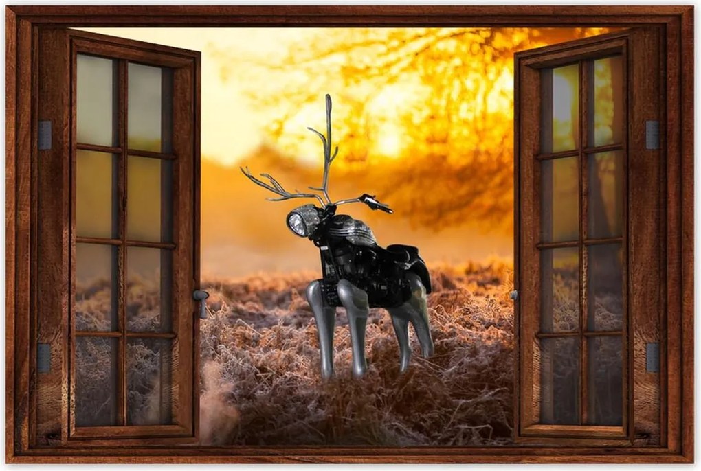 Poszterek 60x40 Chopper az erdőn