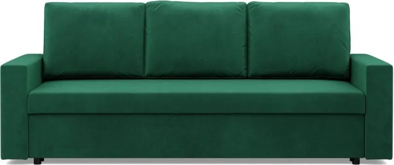 Zeus kanapéágy, bársony, bonell töltet, egyenes kartámasz, zöld