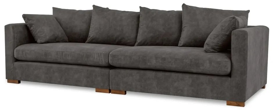 Antracitszürke bőrutánzat kanapé 266 cm Hamburg – Scandic