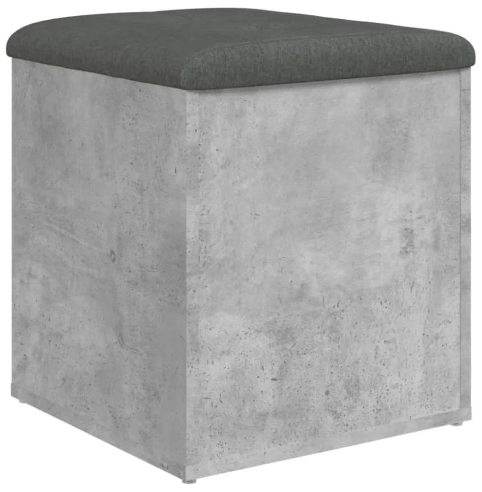 betonszürke szerelt fa tárolópad 42 x 42 x 45 cm