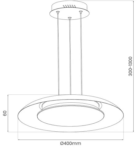 LED függeszték kábellel PIATTINO LED/30W/230V 2700/3200/4000K átm. 40 cm fehér