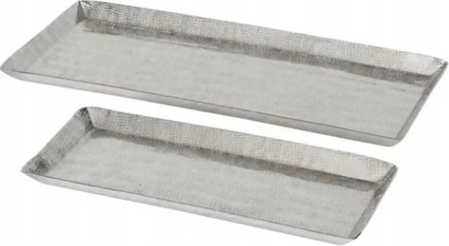 2 x Dekorációs tálca „Arabelle” ezüst, szélesség: 38 -17 cm 28 -13 cm