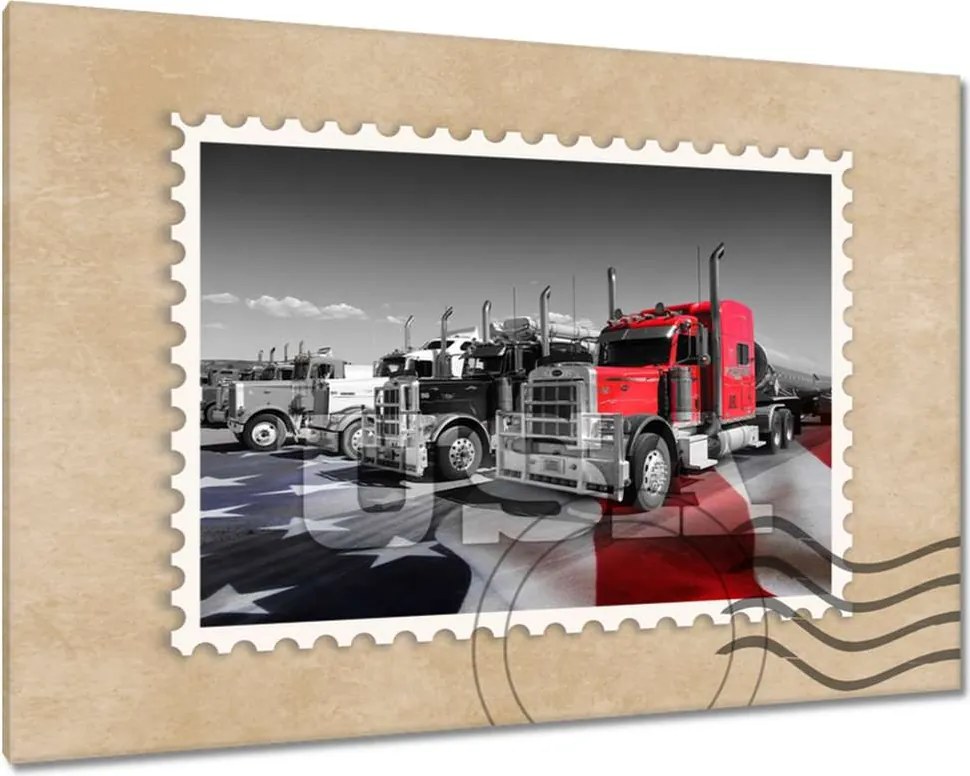 Vászonkép 60x40 Amerikai teherautók