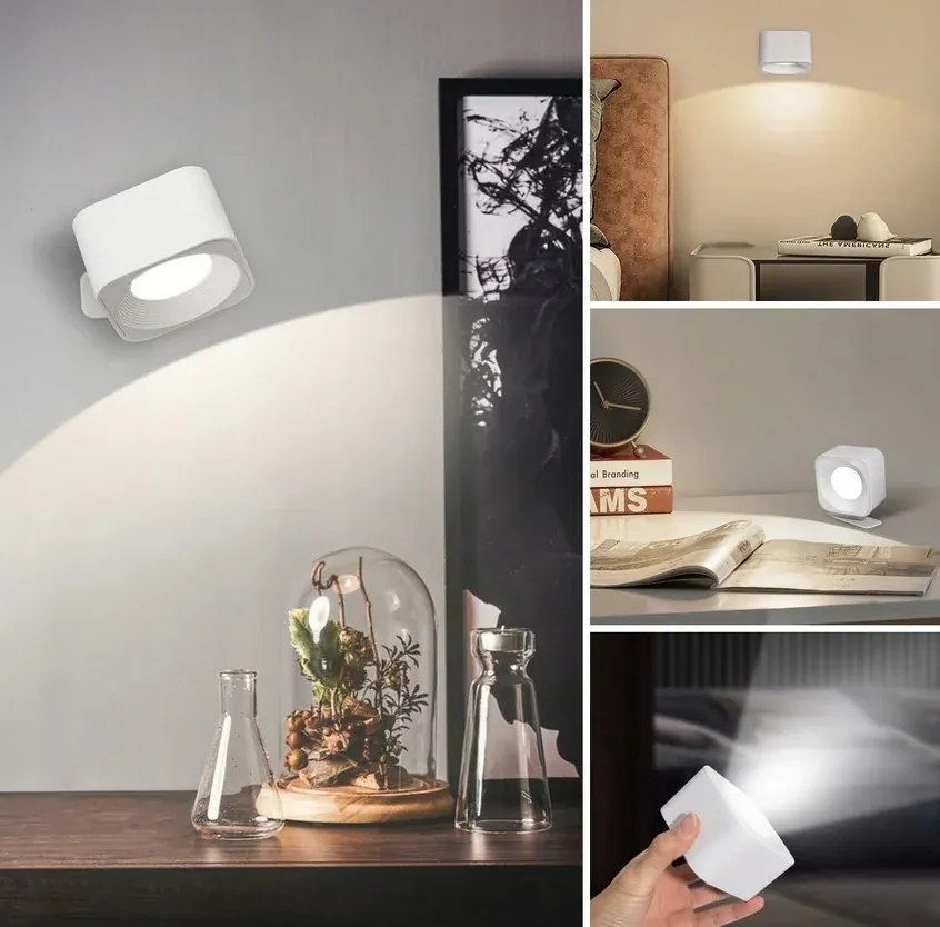 Vezeték nélküli mágneses LED lámpa az ágy fölé - fehér