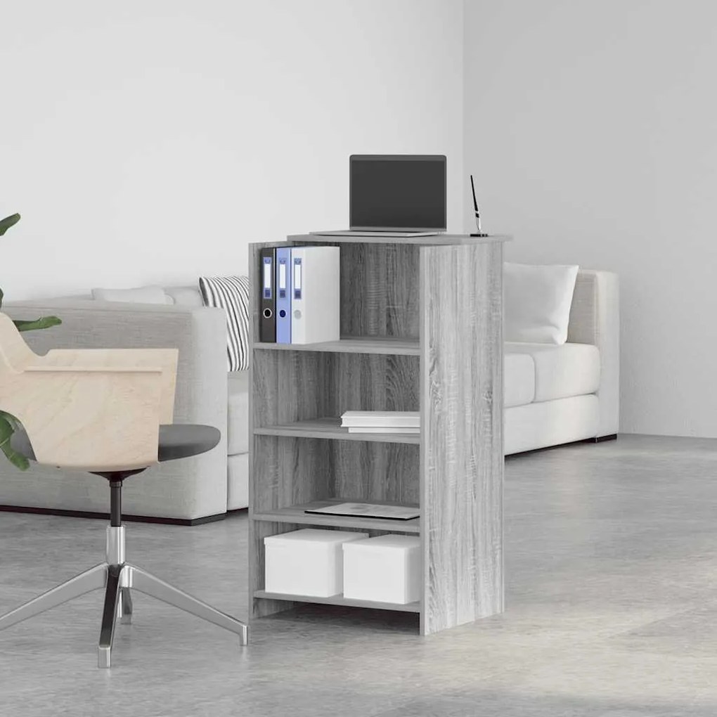 recepciós pult szürke sonoma 55x50x103,5 cm szerelt fa